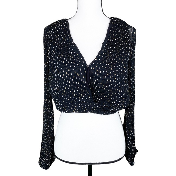 ASTR the Label Faux Wrap Crop Blouse - Picture 2 of 7
